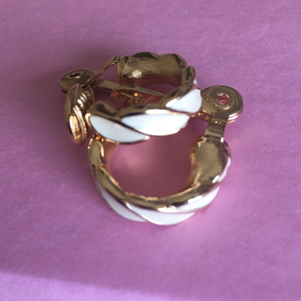 Monet Gold and White Clip Earrings. Look New!